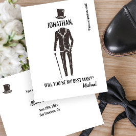 Bästa man Groomsman, rolig elegant frieri Vykort