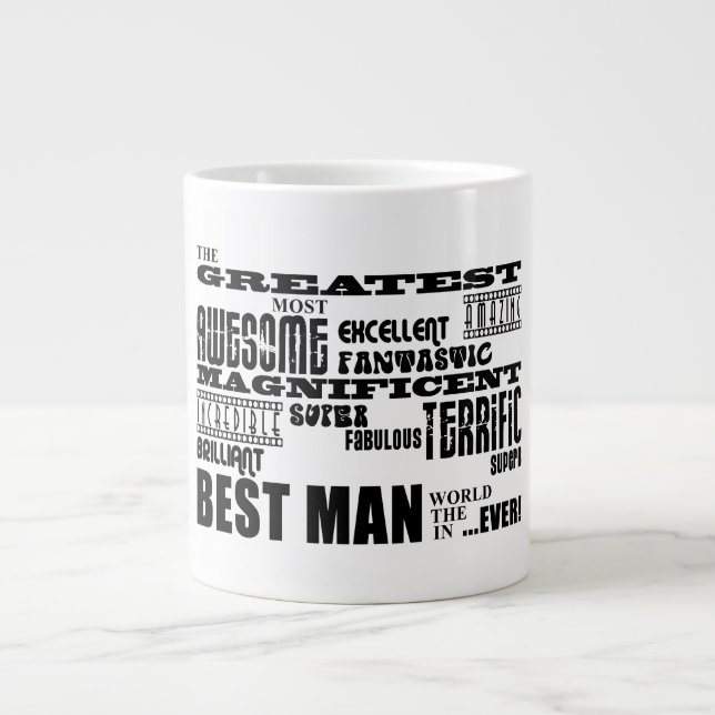 Bästa män i Bröllop Tack : Underbarare bästa man Jumbo Mugg (Framsidan)