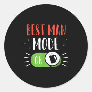 Bästa Man Mode På Bröllop Brud Brudgum Sällskap Runt Klistermärke