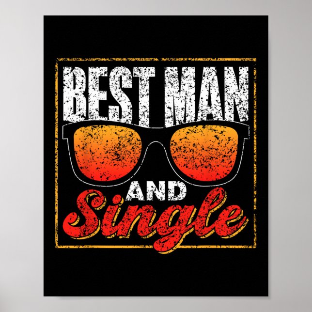 Bästa man och en grupp Party Groom Bride Bachelo Poster (Framsidan)