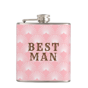 Bästa man-Rosa och Vita Art-deco Mönster Fickplunta