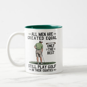 Bästa män spelar golf åttiotal rolig golfare golfa Två-Tonad mugg