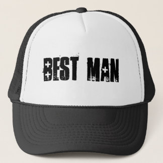 Bästa man, svart, vit groomsman truckerkeps