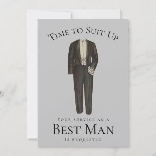 Bästa Mannen Förslag Tid att Klä Upp Vintage Smoki Inbjudningar
