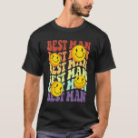 bästa mannen retro leende ansikte bröllopsfirande  t shirt<br><div class="desc">bästa mannen retro leende ansikte bröllopsfirande möhippa</div>