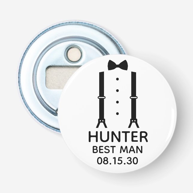 Bästa Mannen Svart Smokband Flasköppnare (Framsidan)