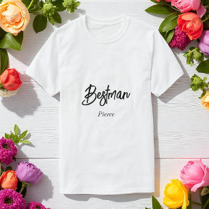 Bästa Mannen Svart Vitt Bröllop Trosspojkar T Shirt