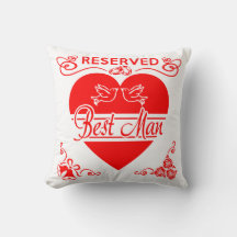 Bästa mannens Cushion. Reserverad för Best Man