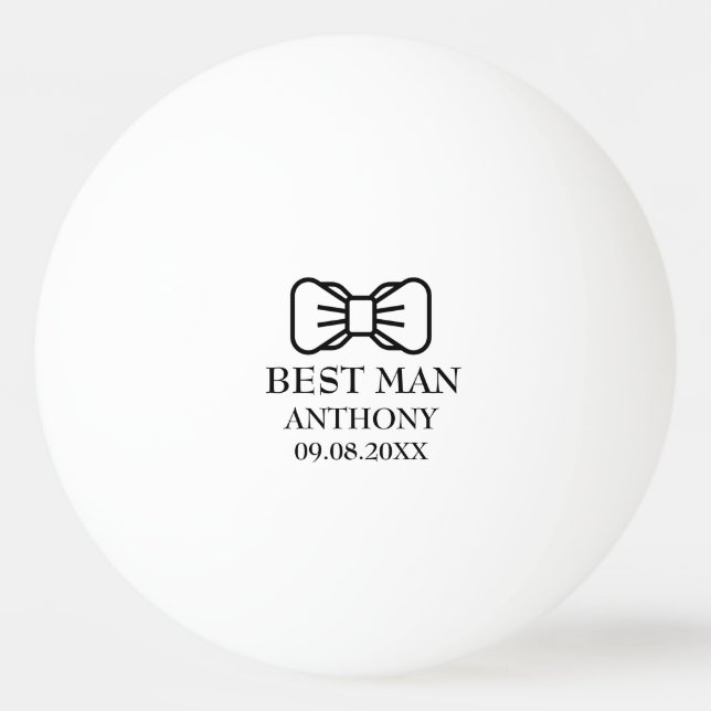 Bästa mannens möhippa Svart Modern Bröllop  Pingisboll (Framsidan)