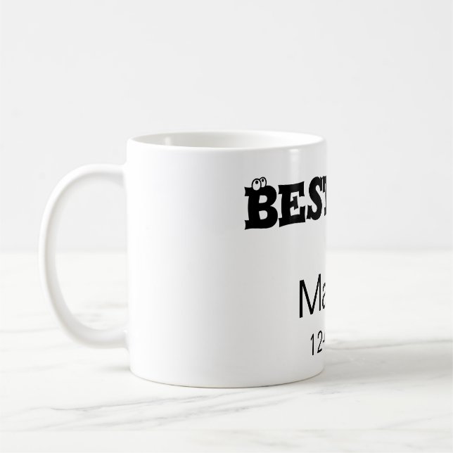 Bästa mans möhippa lägg till namn datum enkelt kaffemugg (Vänster)