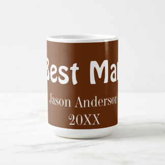 bästa mans namn år 20xx brun vit brudgumsvän bröll kaffemugg