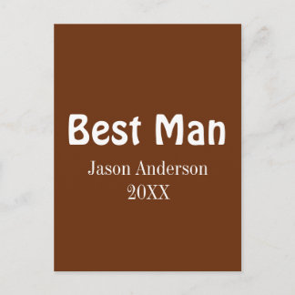 bästa mans namn år 20xx brun vit brudgumsvän bröll vykort