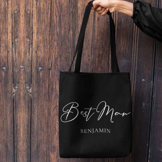 Bästa mans personliga chic minimalistiska bröllop tygkasse (Skapare uppladdad)