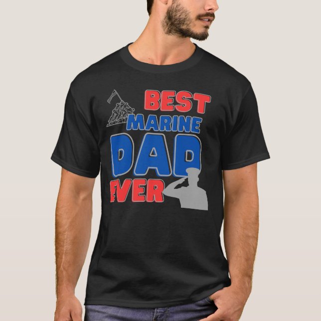 Bästa marinske Pappa någonsin Shirt Fars dag Gift T (Framsida)