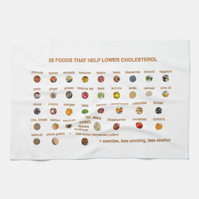 Bästa Mat som hjälper till att sänka kolesterolhal Kökshandduk (Horisontell)