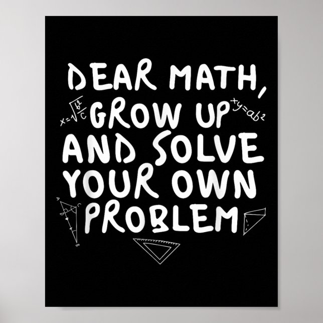 Bästa Math Grow Up Funny Math Problemsoffert Boys  Poster (Framsidan)