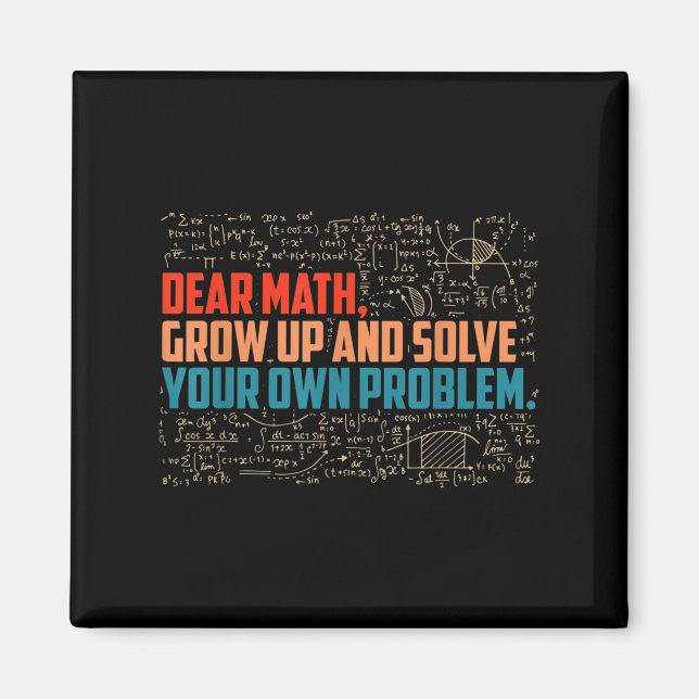 Bästa Math Grow Up Funny Math Sstickande Magnet (Framsidan)