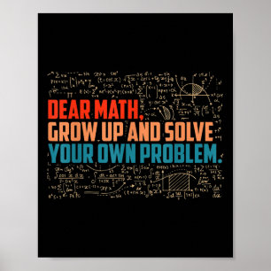 Bästa Math Grow Up Funny Math Sstickande Poster