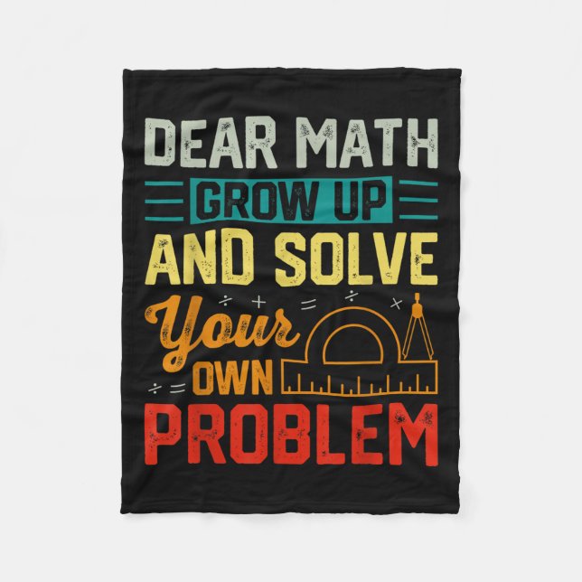 Bästa Math Grow Up Funny Problemlösare Nerdy Grap Fleecefilt (Framsidan)