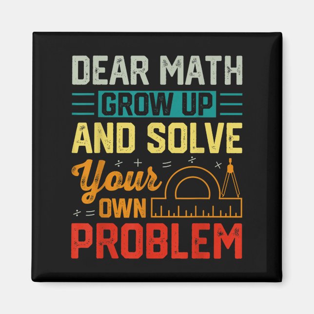 Bästa Math Grow Up Funny Problemlösare Nerdy Grap Magnet (Framsidan)