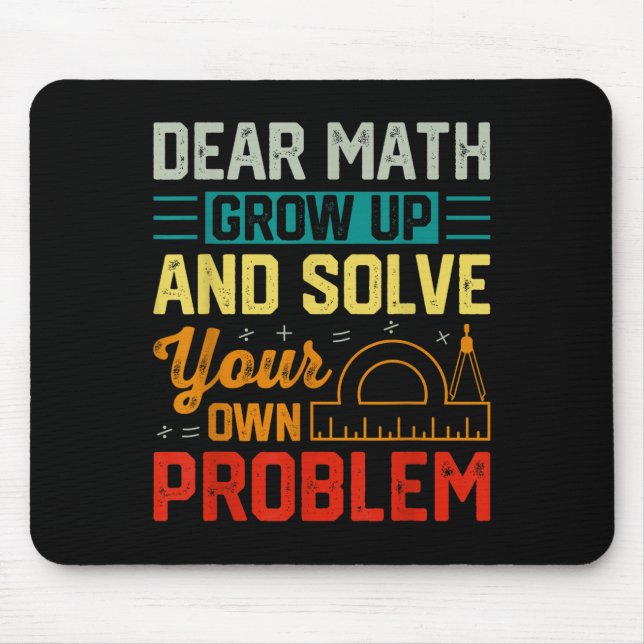 Bästa Math Grow Up Funny Problemlösare Nerdy Grap Musmatta (Framsidan)