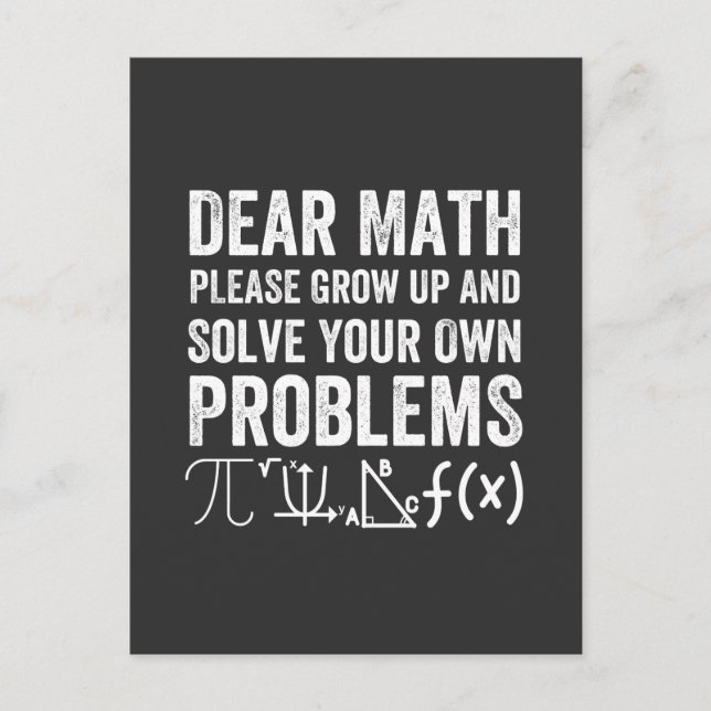 Bästa Math PLEASE Groed Up Vykort (Framsida)