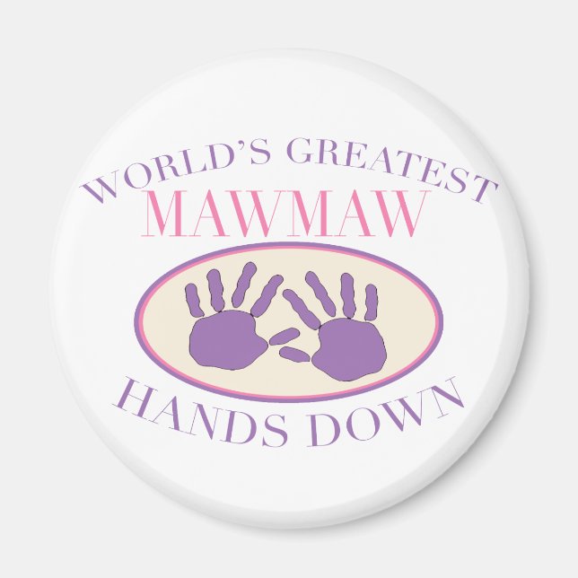 Bästa MawMaw-Hands Down T-shirt Magnet (Framsidan)