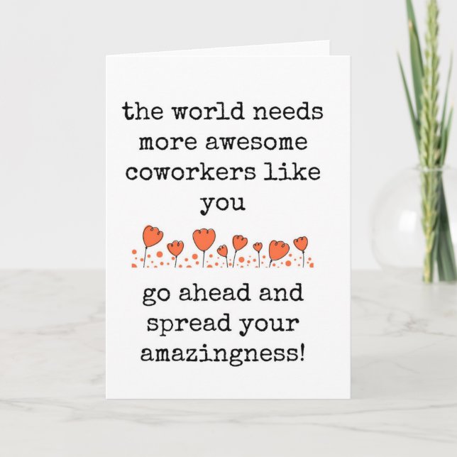 Bästa medarbetare någonsin, Mekortet för arbetsutv Kort (Framsida)