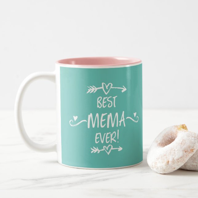 Bästa Mema någonsin Två-Tonad Mugg (Med munk)