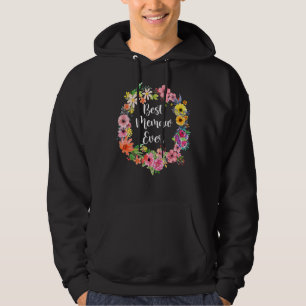 Bästa Memaw Någonsin Kvinnor Blommig Dekoration Me Hoodie