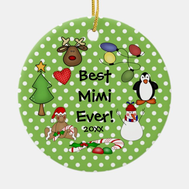 Bästa Mimi någonsin julgransprydnad Keramik (Framsidan)