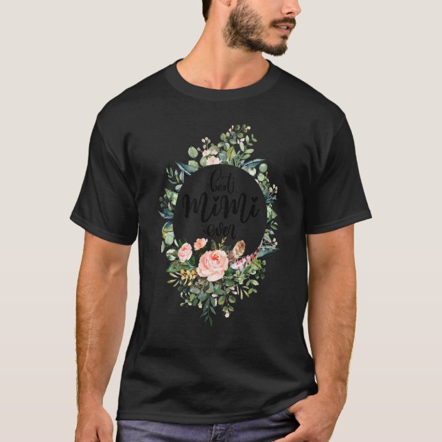 Bästa Mimi någonsin Kvinnor blomstrar, mormor T Shirt (Framsida)