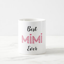 Bästa Mimi någonsin Rosa Hearts Cute Personlig Kaffemugg