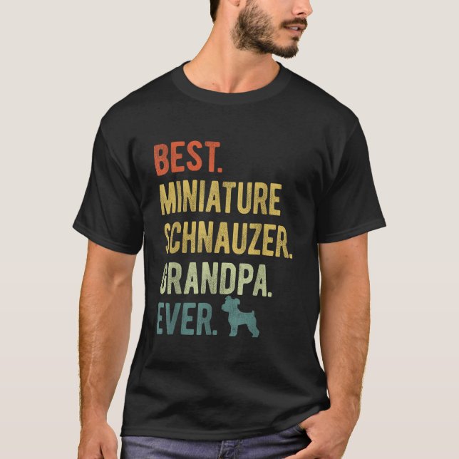 Bästa minister Schnauzer Grandpa All Hund älskare  T Shirt (Framsida)