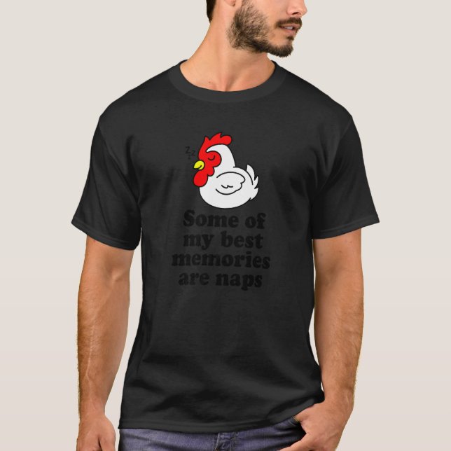 Bästa Minnen Tuttar Söt Sovande Höna Kyckling Anim T Shirt (Framsida)