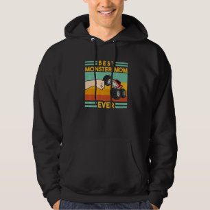 Bästa monster Lastbil Mamma någonsin Retro-Vintage Hoodie