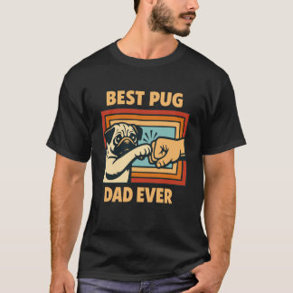 Bästa Mops Pappa Någonsin Mops Ägare Mops Älskare  T Shirt