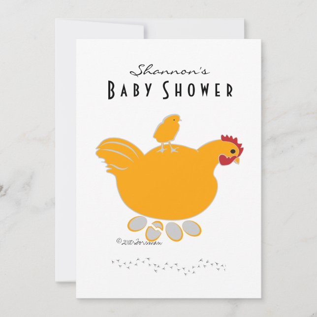 Bästa Mor-höns med chick-barnduschinbjudan Inbjudningar (Framsida)