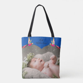 Bästa Mor någonsin! Family Photo Hummingbird Tote Tygkasse