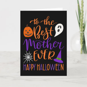 Bästa Mor någonsin Halloween inom Orange och Lila Kort
