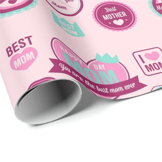 Bästa Mor någonsin Mönster Presentpapper (Rullad Hörn)