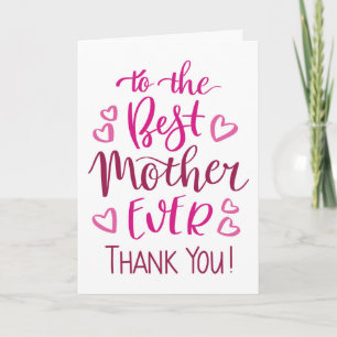 Bästa Mor någonsin tack för din typografi i Rosa Kort
