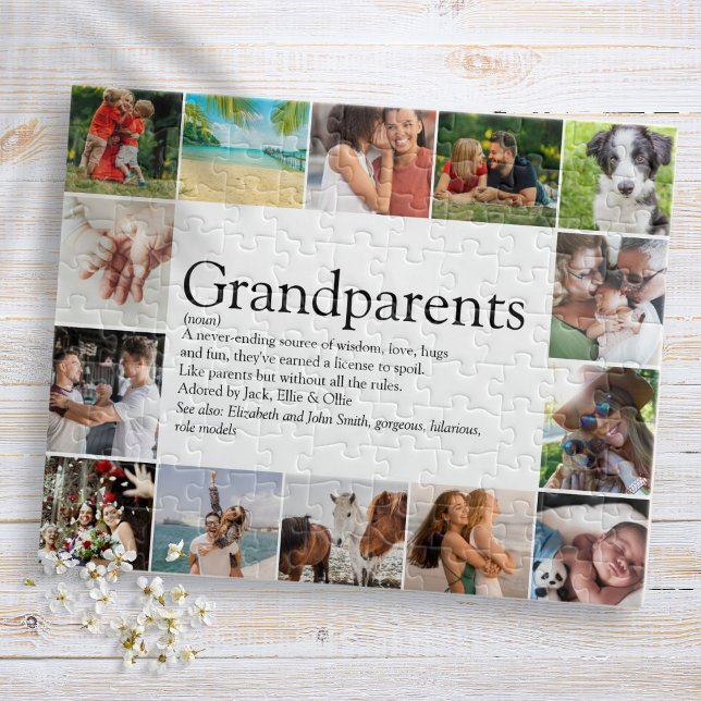 Bästa mor- och farföräldrar någonsin Definition 14 Pussel (Best Grandparents Ever Definition 14 Photo Jigsaw Puzzle)