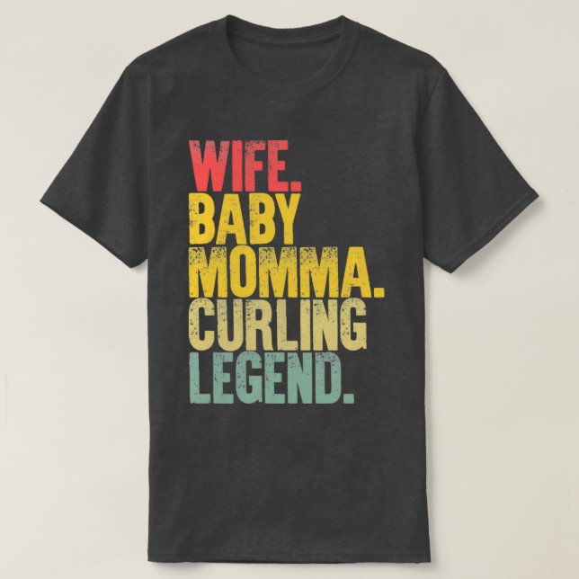 Bästa Mor Women Funny Gift-fru Baby Momma Curli T Shirt (Design framsida)