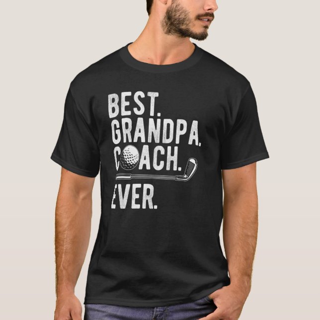 Bästa morfar Coach nånsin Golf T Shirt (Framsida)