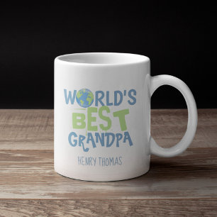 Bästa morfar Cute Modern World Typography Kaffemugg
