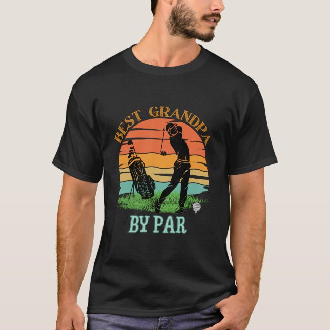 Bästa morfar efter pars golfsolnedgång, Personlig T Shirt (Framsida)