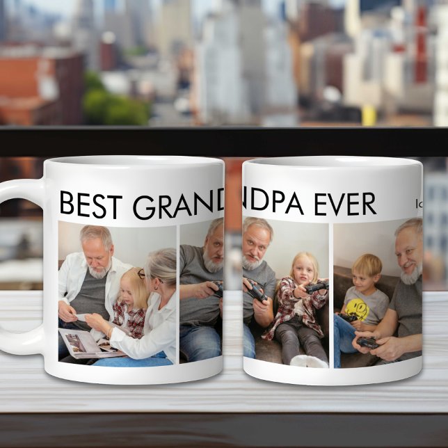 Bästa morfar-familjfoto någonsin i Personligen Anp Kaffemugg (Skapare uppladdad)