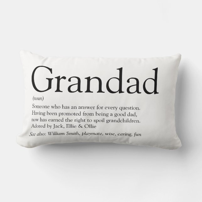 Bästa morfar, farfar, Pappa-definition Lumbarkudde (Framsida)