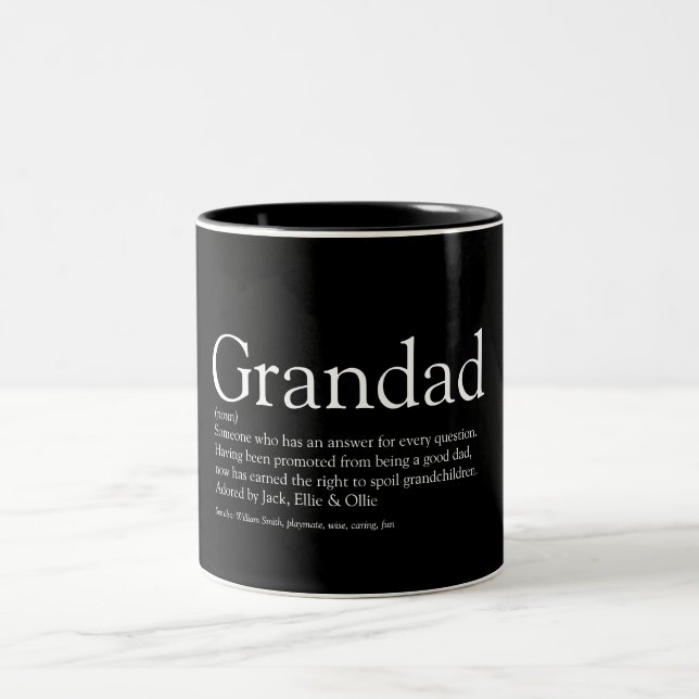 Bästa morfar, farfar, Pappa-definition Två-Tonad Mugg (Center)